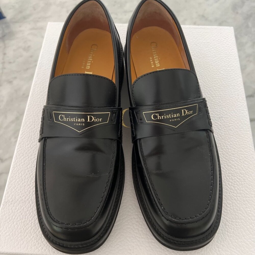 Christian Dior Black Loafers sz 39